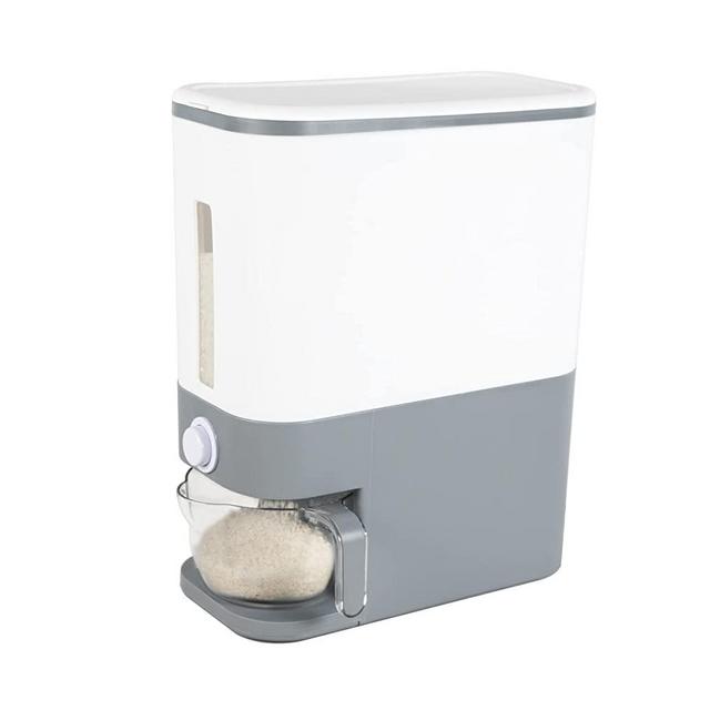 BBG 20 Lbs Rice Dispenser, Rice Container with Lid, Rice Storage Container with Measuring Cup, Food Dispenser Rice Container, Storage Container for Cereal, Household Rice Bucket
