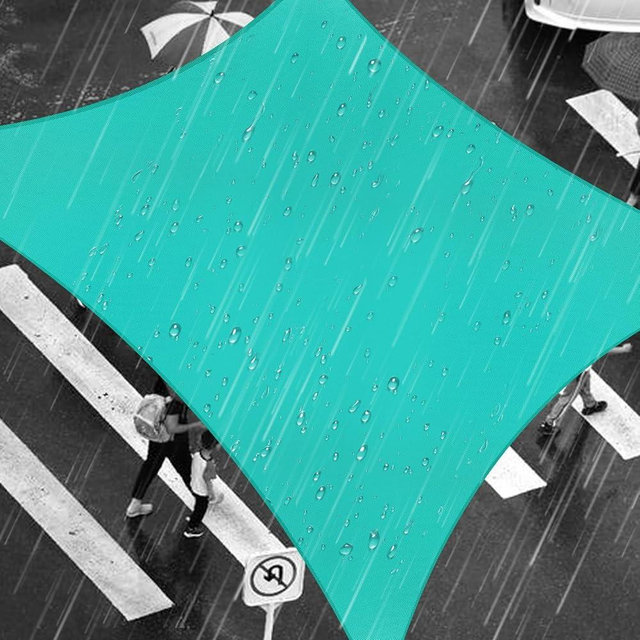Shade&Beyond Waterproof Sun Shade Sail, UV Block Sun Shades Outdoor, Shade Canopy for Garden Patio Backyard Lawn Deck, Turquoise, 14'X14' Square