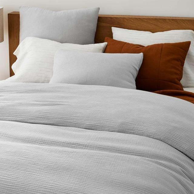 Dreamy Gauze Cotton Duvet, King, Frost Gray