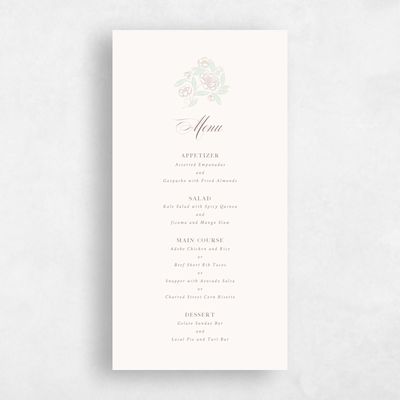 Beige Wedding Menu - Beatrice