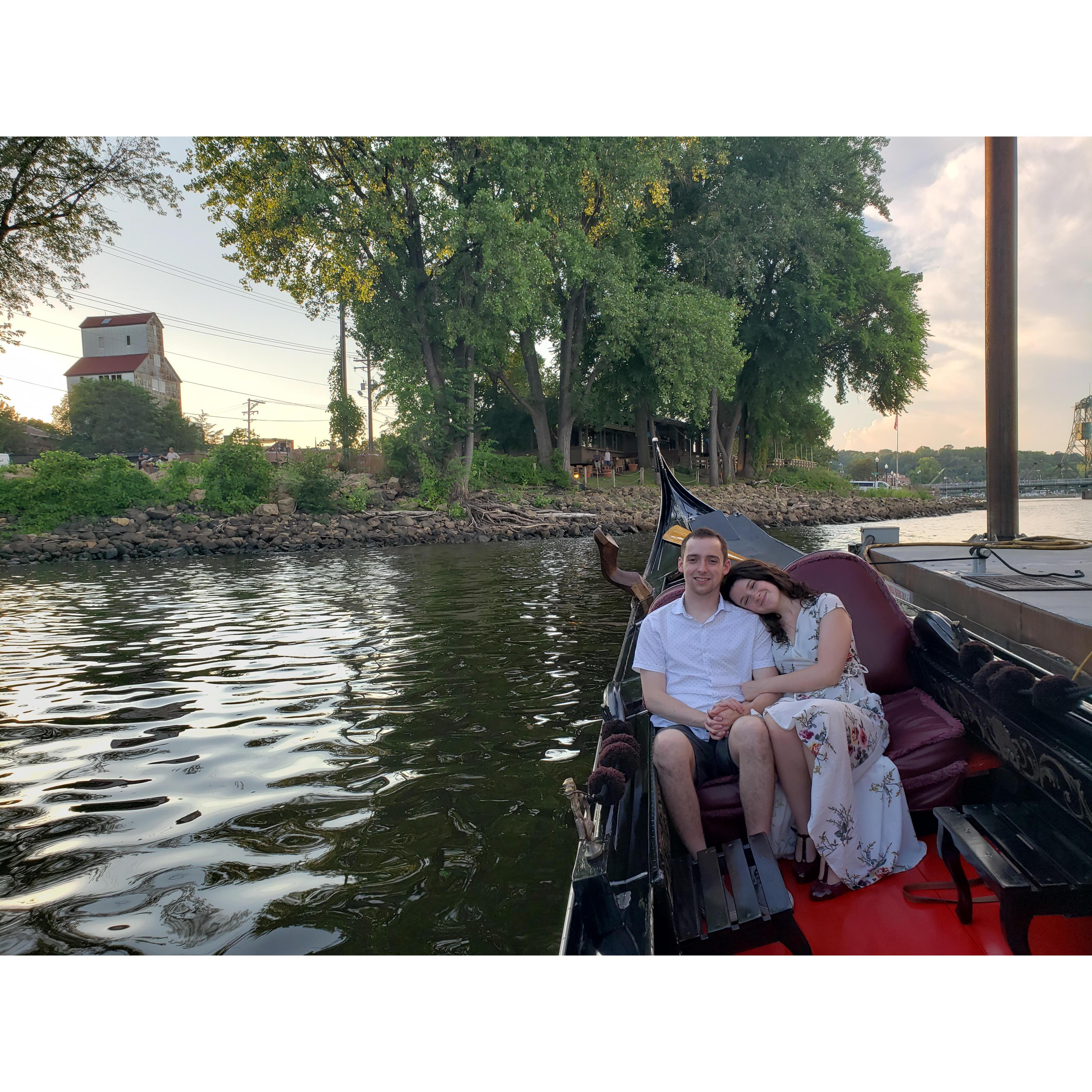 Moments before Louie proposed.  In the background is the cafe where we had our first date!