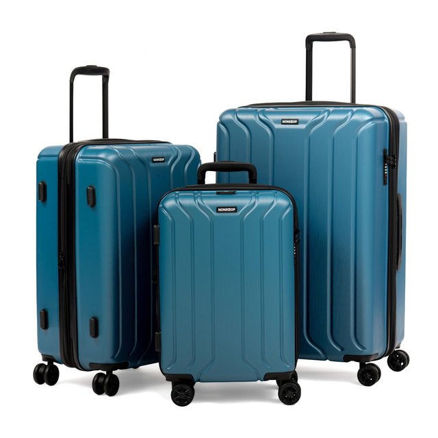 Nonstop New York 3 Piece Set 4-Wheel Luggage Set + 3 packing cubes, Teal