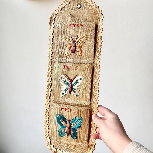 Woven Butterflies Vintage Mail Organizer