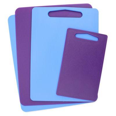 Linden Sweden Inc. 4-Piece Anita and Bendy Cutting Board Set in Blue/Purple
