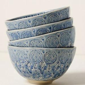 Old Havana Cereal Bowls, Set of 4, Blue