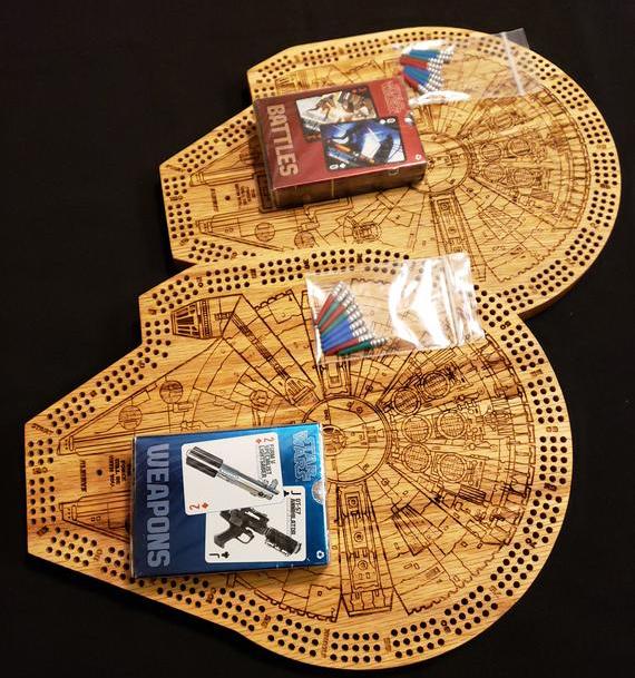 Millennium Falcon Cribbage Board