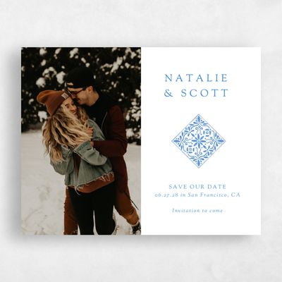 Blue Fall Wedding Save the Date - Oluveri Landscape