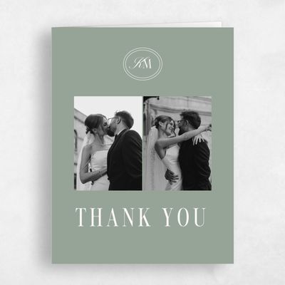 Sage, Green Wedding Thank You - Mahogany Multiphoto