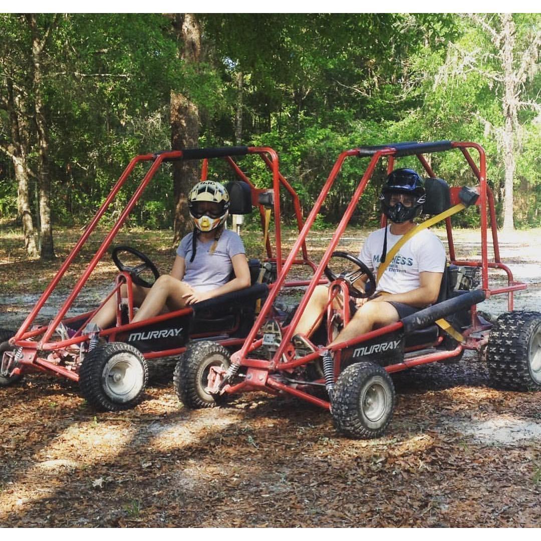 Go-kart riding at the family camp in 2018.