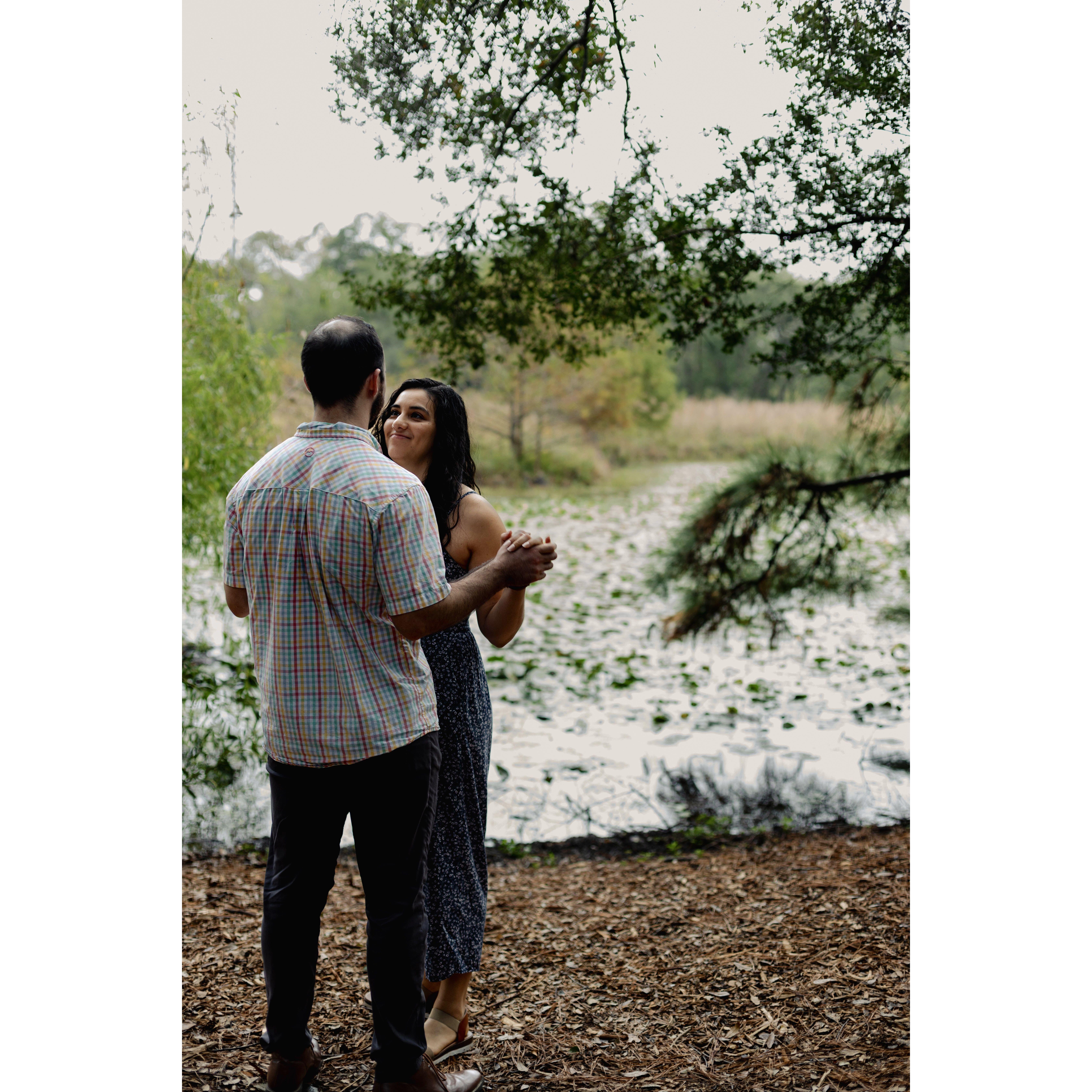 Our engagement photos which we took at the Houston Arboretum.. where David proposed!