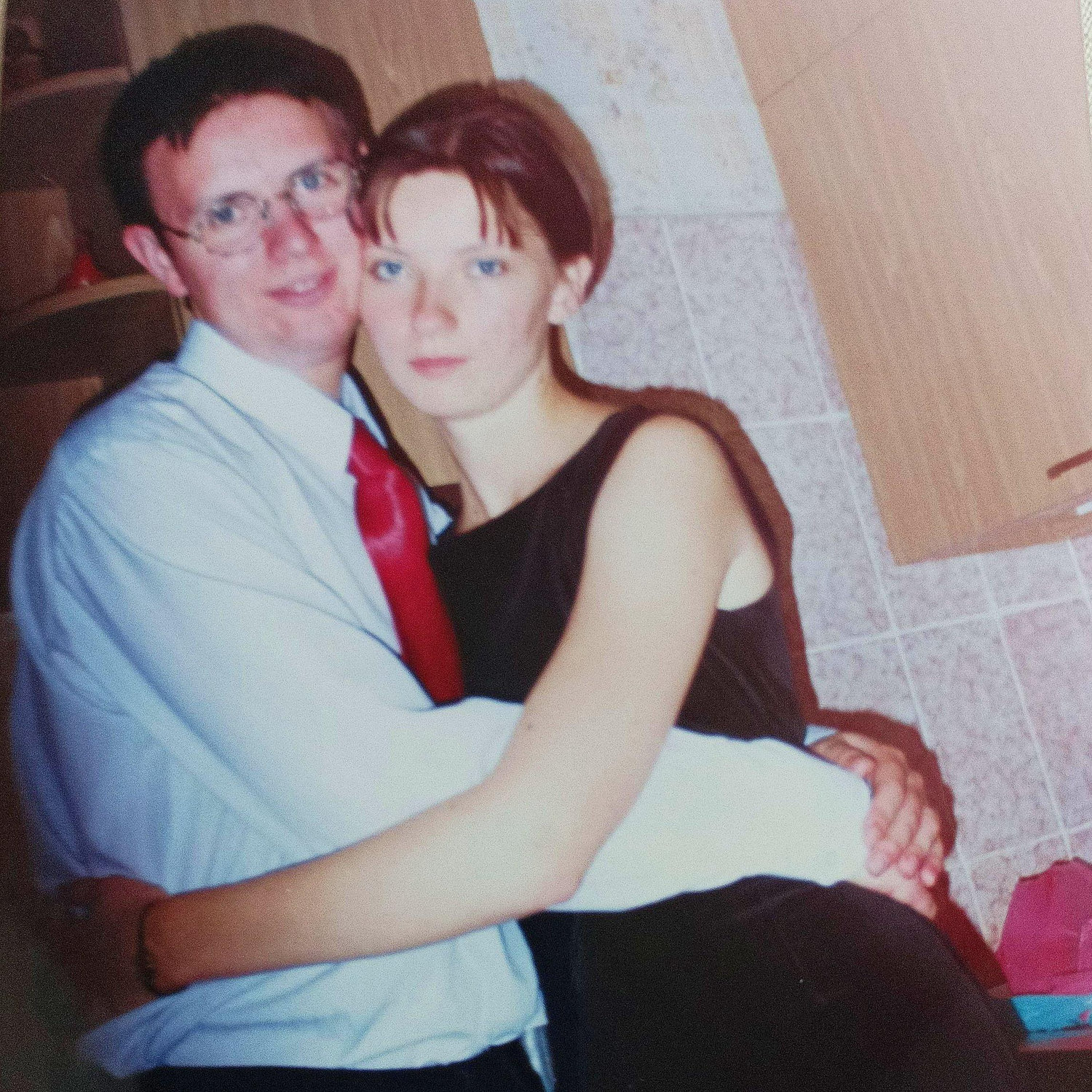 19th of August 1999 
This is our engagement, which was held in Pskov. We took the picture on the go in the kitchen after Marina's parents were informed about the engagement.