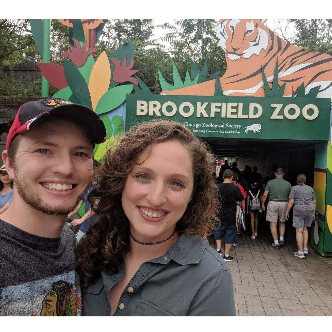 New year, same vacation obsession. Here we are in fall of 2019 at the Brookfield Zoo (see giant Brookfield Zoo sign in background for confirmation).