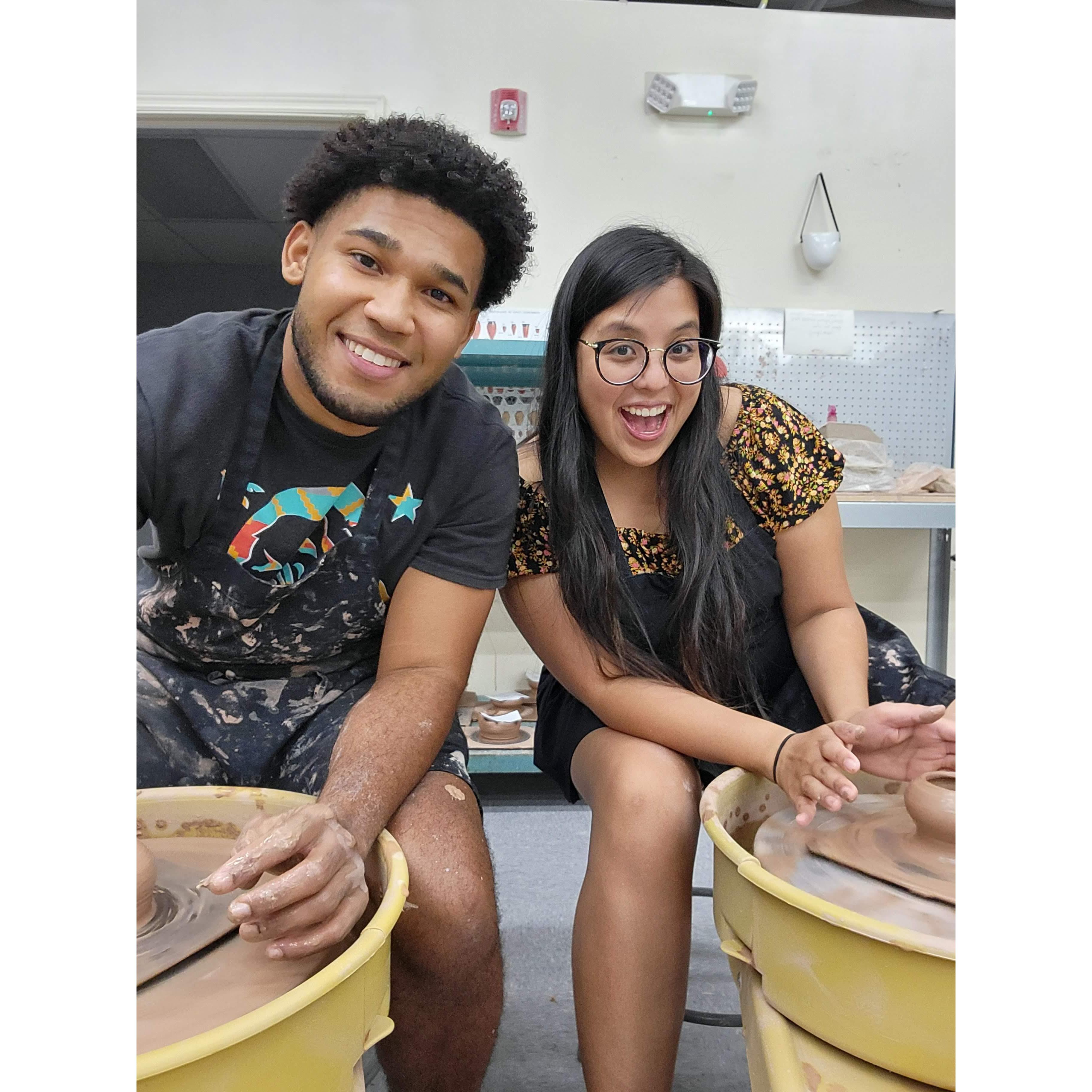 We love trying new things and we definitely loved making pottery!