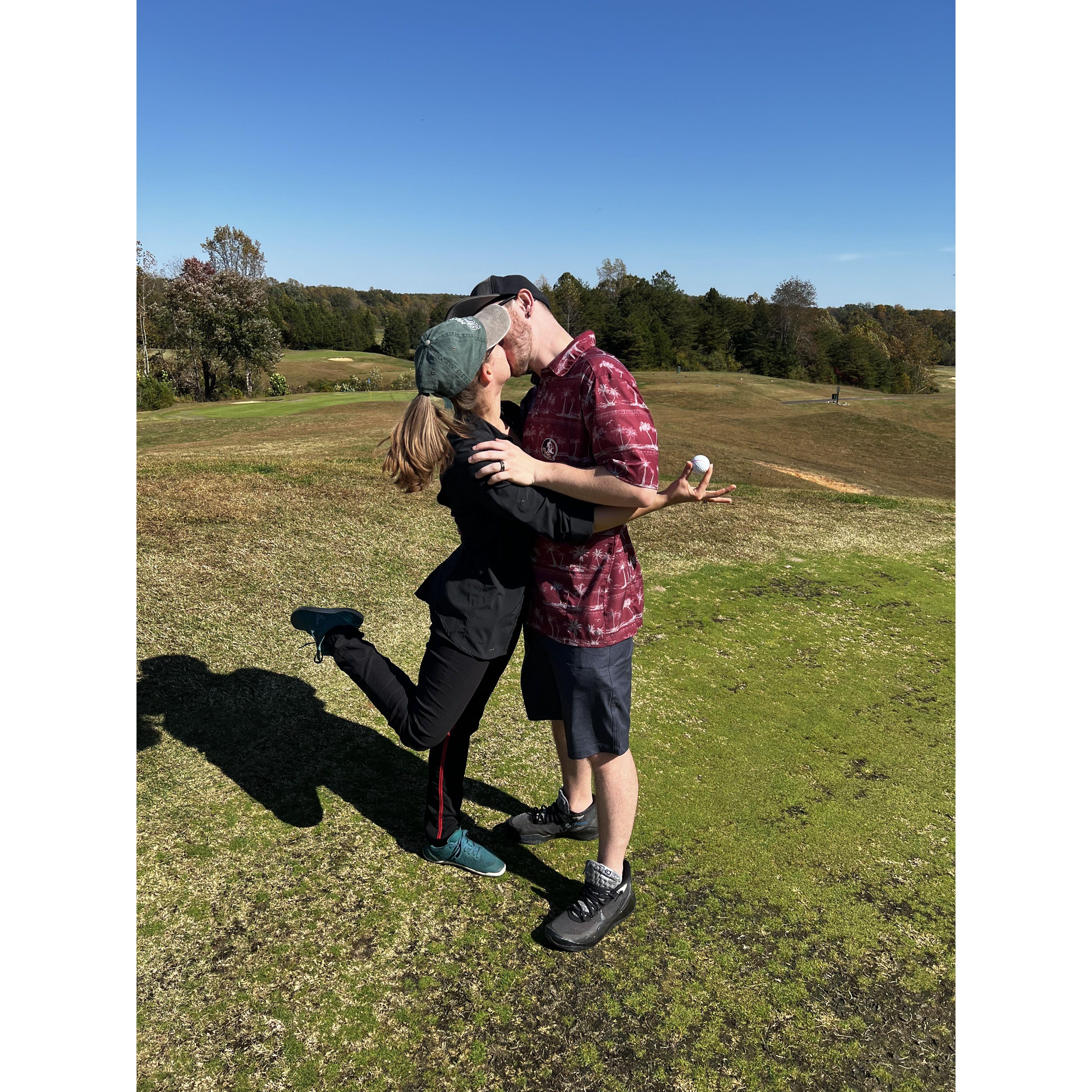 Our first engagement -- on a golf course in VA surrounded by our friends