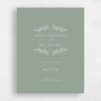 Green Simple Wedding Save the Date - Phippsburg Portrait