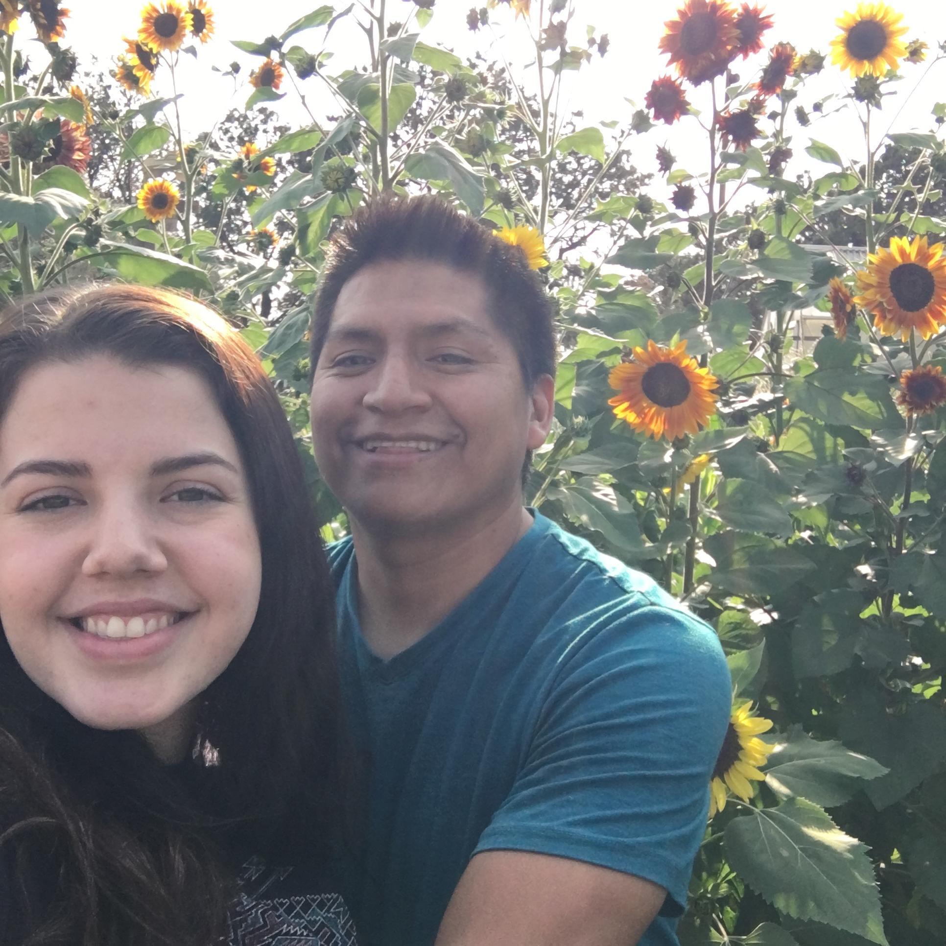 Standing in The Morris Family sunflower garden