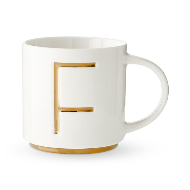 Gold Monogram Mug, F