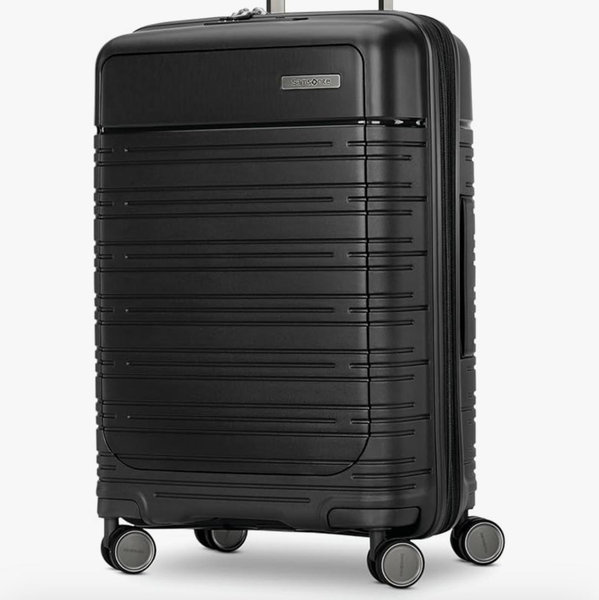 Samsonite Elevation Plus - Carry-On Hardside Luggage with QuickEntry™ Front Compartment - Scratch Resistant Polypropylene Shell, AirTag Holder, TSA Lock, Airline Approved - Triple Black