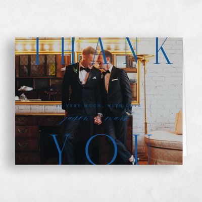 Cobalt, Blue Wedding Thank You - Melina Photo