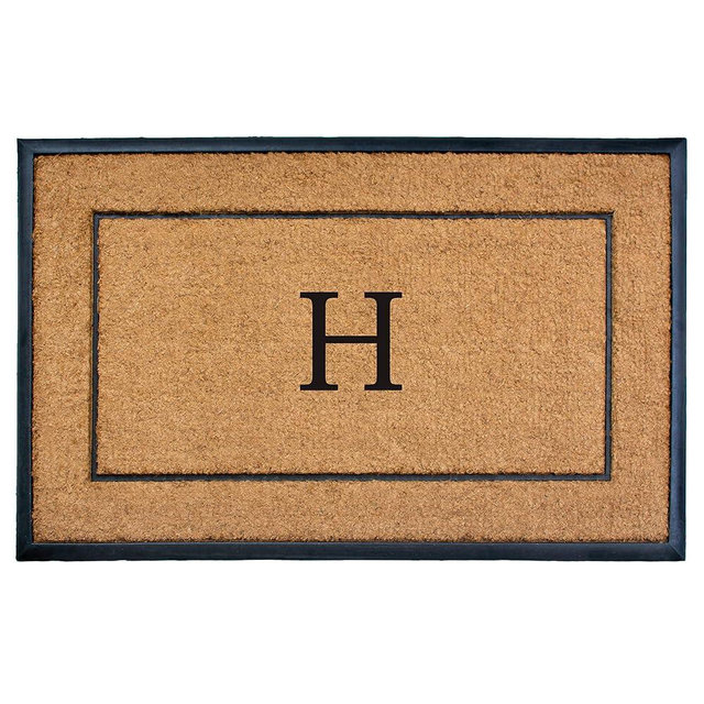 Calloway Mills AZ101633048H Maxen Monogram Doormat, 30" x 48", Natural/Black, Letter H