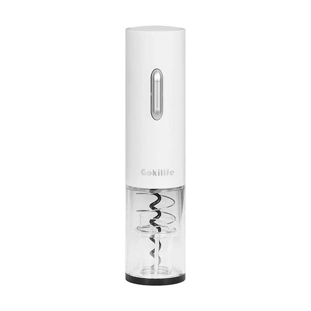 Gokilife Electric Wine Opener - Automatic Electric Wine Bottle Corkscrew Opener with Foil Cutter, One-click Button Rechargeable Remover for Wine Lovers Gift Home Kitchen Party Bar Wedding (White)
