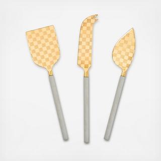 Sterling Check 3-Piece Cheese Knife Set