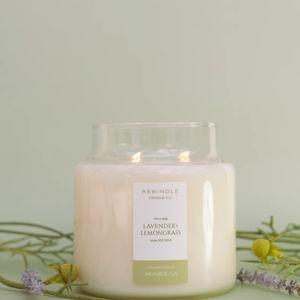 Lavender + Lemongrass Soy Candle - 16oz. Sleek Jar