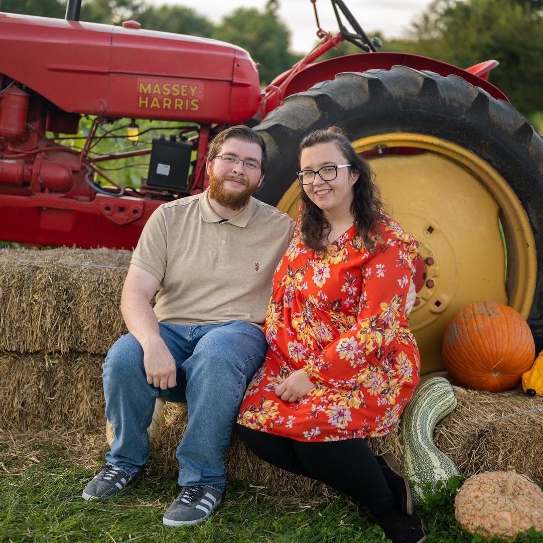 Our first trip to the pumpkin patch! Fun fact: our wedding venue is right next door.