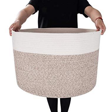 Awekris Large Storage Basket Bin Set [3-Pack] Grey/Tan (Grey)