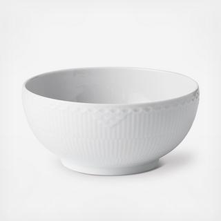 White Fluted Half Lace Bowl
