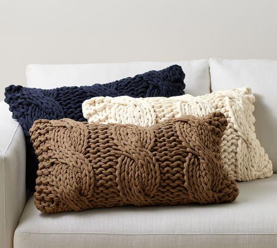 Bronze Colossal Handknit Lumbar Pillow Cover