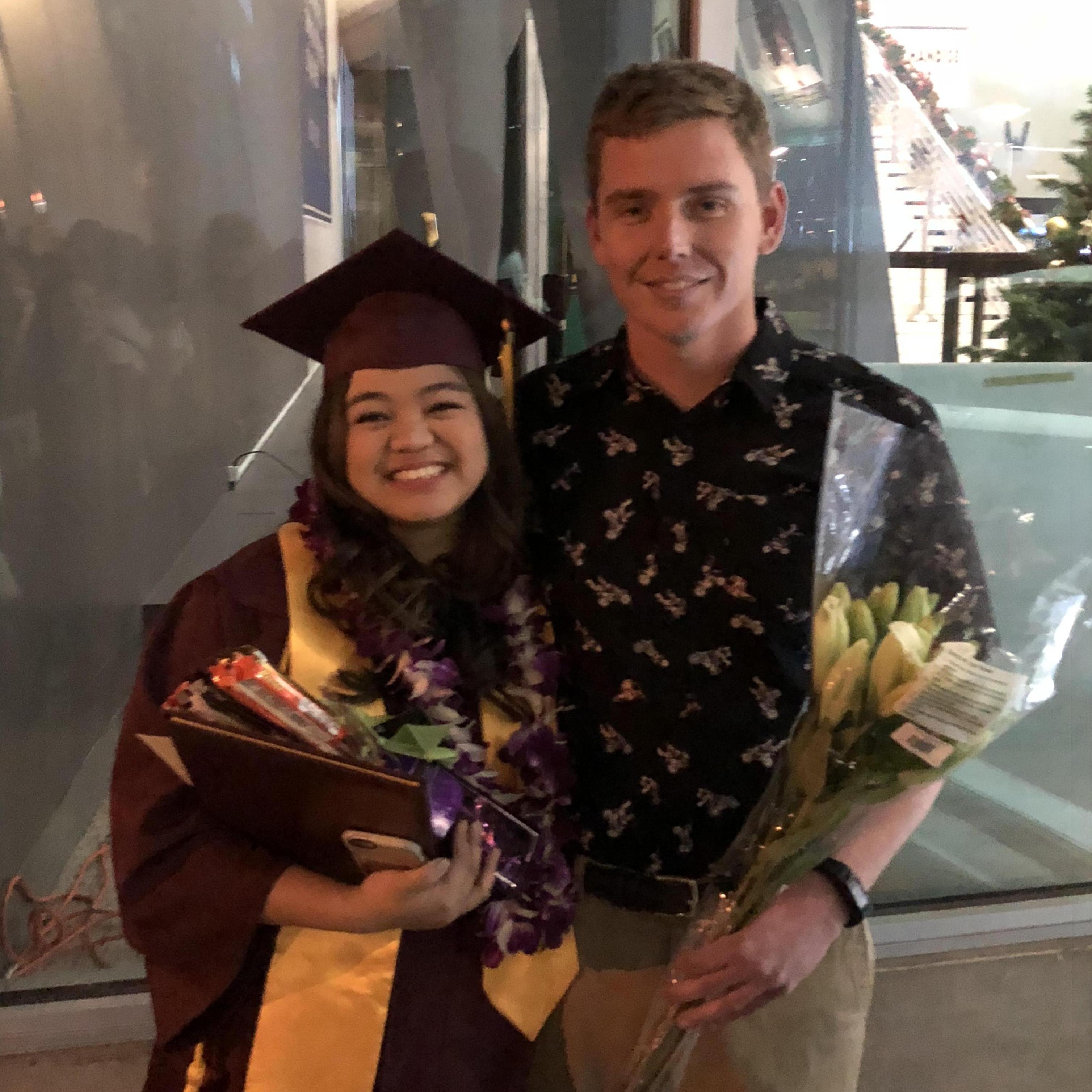 Graduation 1 of 4 while we were together! Emma's Bachelor's