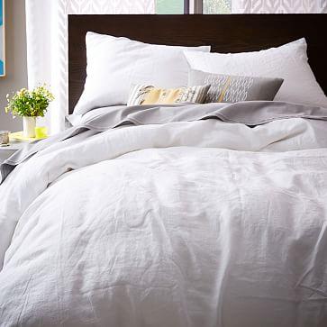 Belgian Flax Linen Duvet Cover -- White