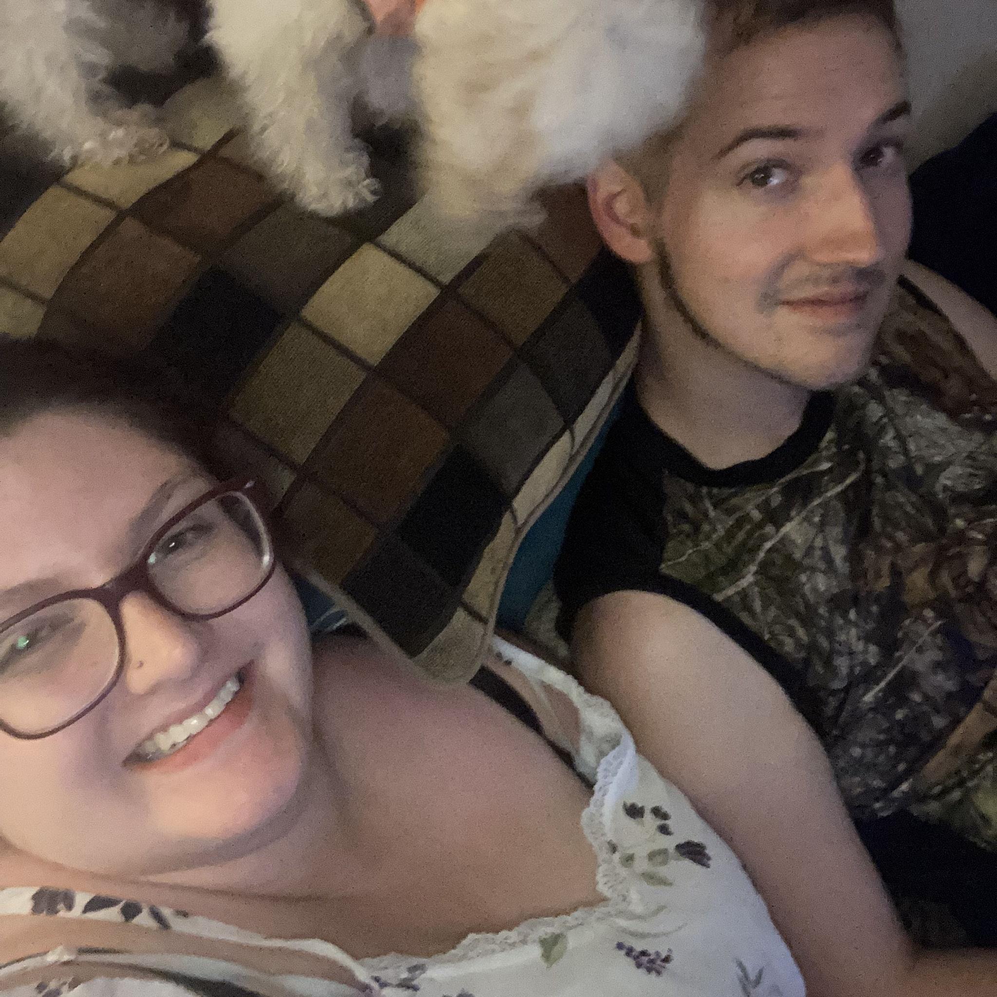 Cuddling on the couch during our trip to North Carolina to meet and spend time with Harrison's mom and Jeff.
08-18-2022