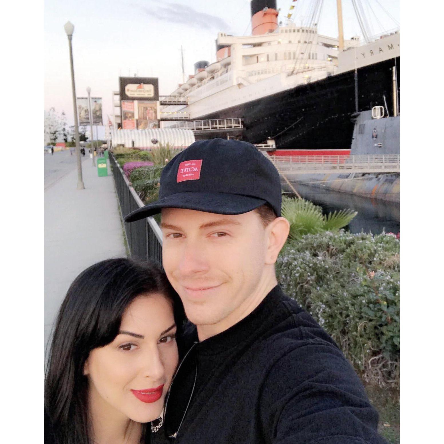 In front of the Queen Mary