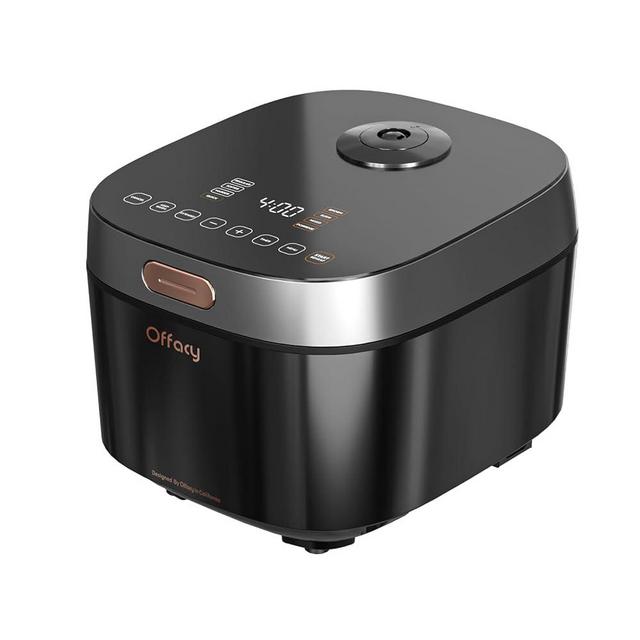 Offacy Rice Cooker Maker 8 Cup Uncooked 8 Preset Programs, Smart Fuzzy Logic, Large Stainless Steel Steamer, Friendly Touch Panel and LED HD Display, Auto Keep Warm, Quick Cook, Black