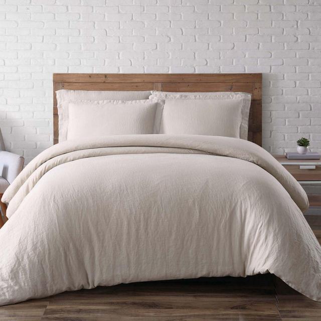 Brooklyn Loom Linen 3-Piece King Duvet Cover Set in Natural