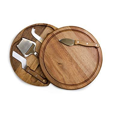 TOSCANA - a Picnic Time Brand Circo Acacia Wood Cheese Board Set with Cheese Tools