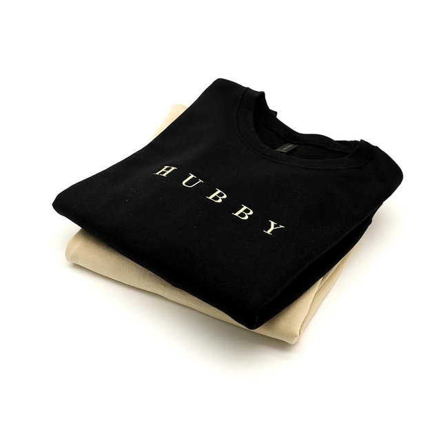SoGoodKids Embroidered Wifey & Hubby Sweatshirts | Crewneck for Honeymoon | Anniversary, Wedding Gifts