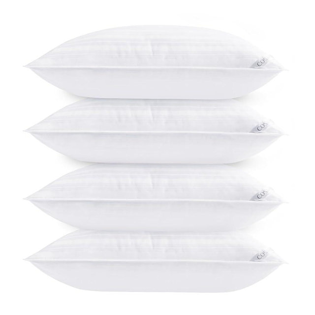 Cosmoluxe Hotel Collection Bed Pillows for Sleeping, Bed Pillows Standard Size Set of 4, Soft Down Alternative Microfiber Filled Pillows 4 Pack for Back and Stomach Sleepers