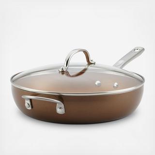 Porcelain Enamel Covered Deep Skillet