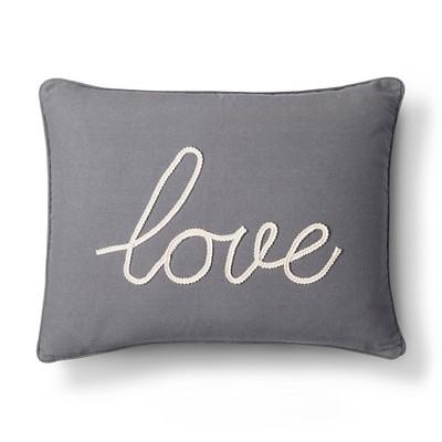 Gray Love Throw Pillow (20&#34; X 20&#34;)- Homthreads