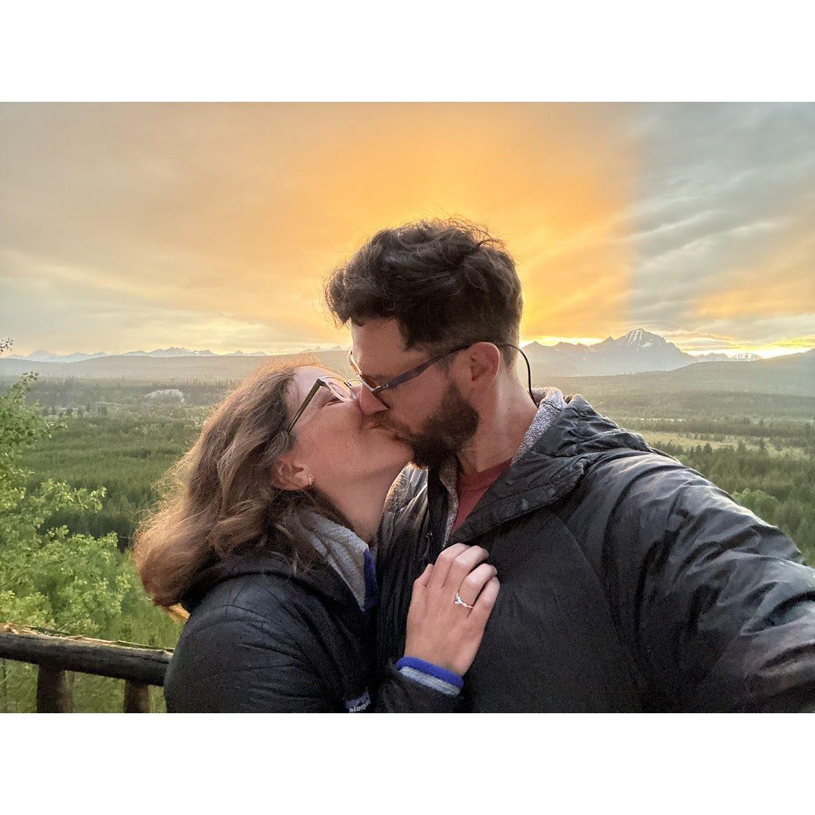 The engagement sunrise selfie