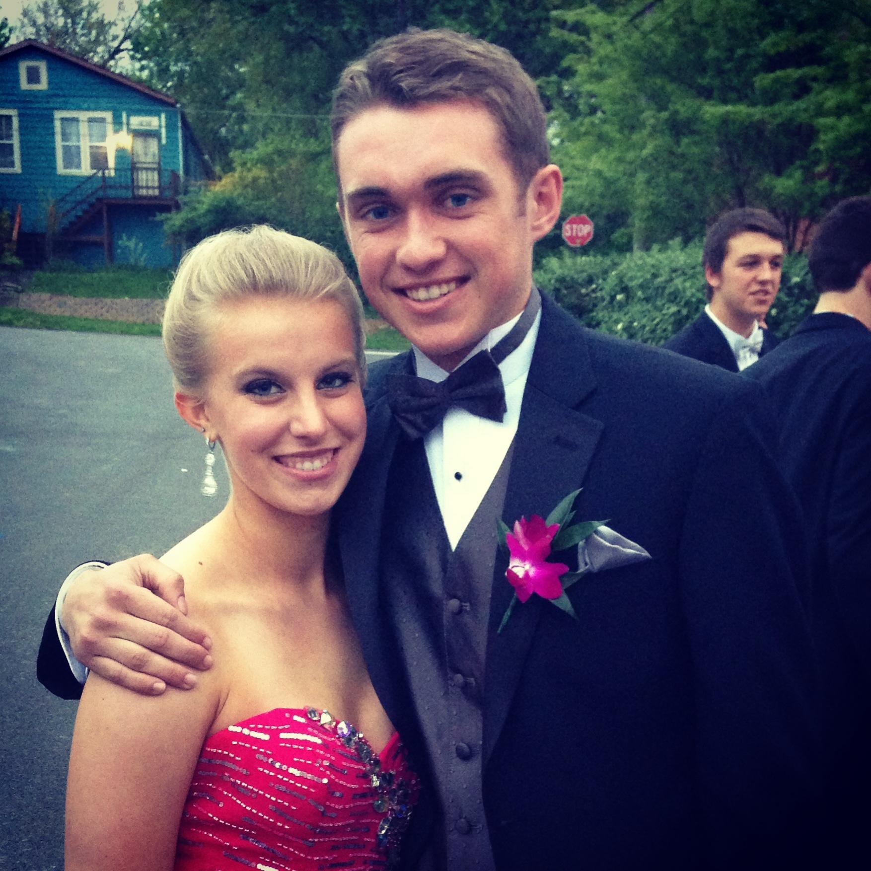 Our first picture together at prom (2013) where we ended up ditching our dates for each other...whoops!