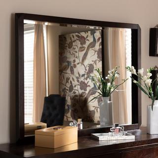 Tichenor Modern and Contemporary Finished Wood Dresser Mirror