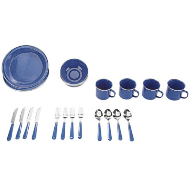 Stansport 24-Piece Enamel Tableware Set | Big 5 Sporting Goods