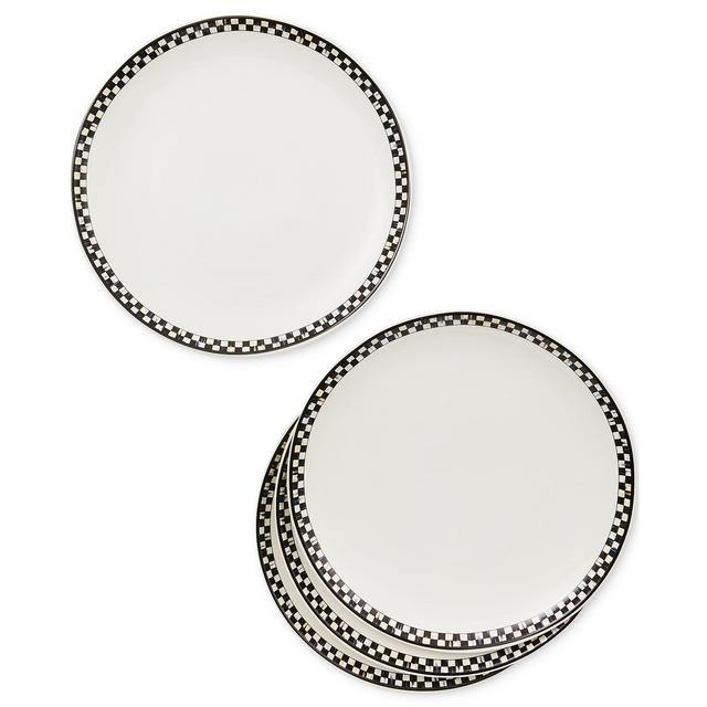 MacKenzie-Childs Courtly Check Everyday Dinner Plates, Set of 4