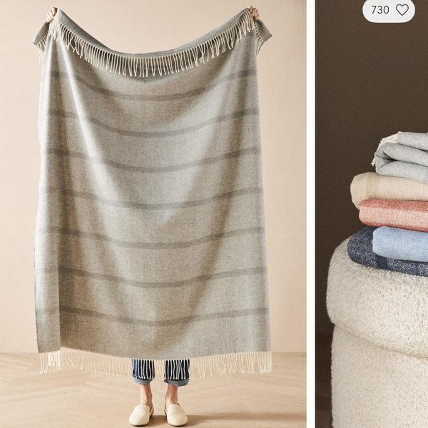 Lands Downunder Montauk Stripe Herringbone Throw