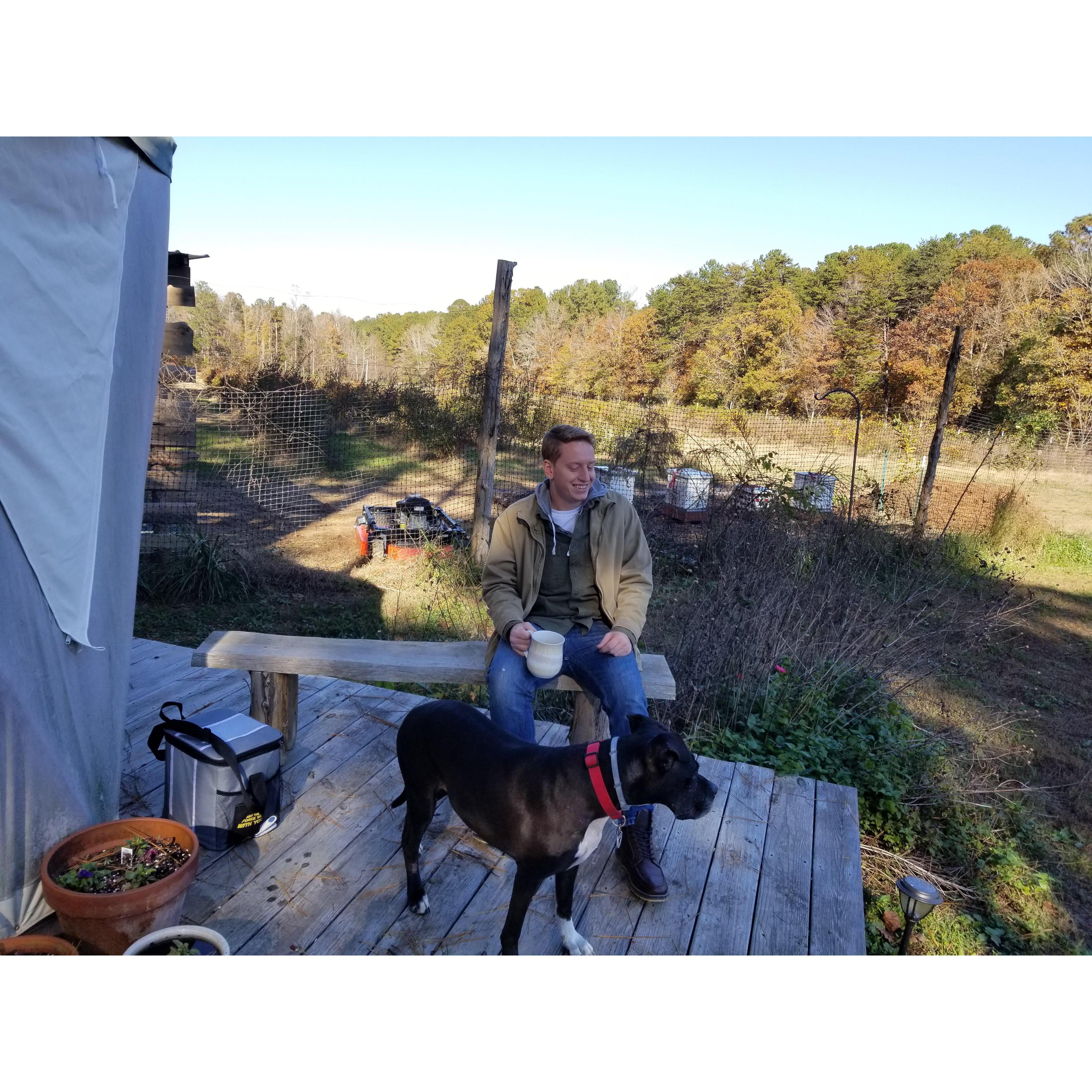 For our fourth anniversary, we got away from town and stayed in a yurt on a tea farm! Rosa enjoyed it the most, she stayed off her leash most of the trip
