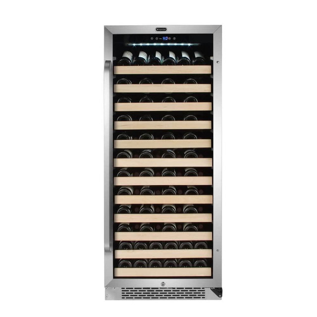 Whynter BWR-1002SD 100 Built-in or Freestanding Stainless Steel Compressor Large Capacity Wine Refrigerator Rack for Open Bottles and LED Display, Black-100, Black